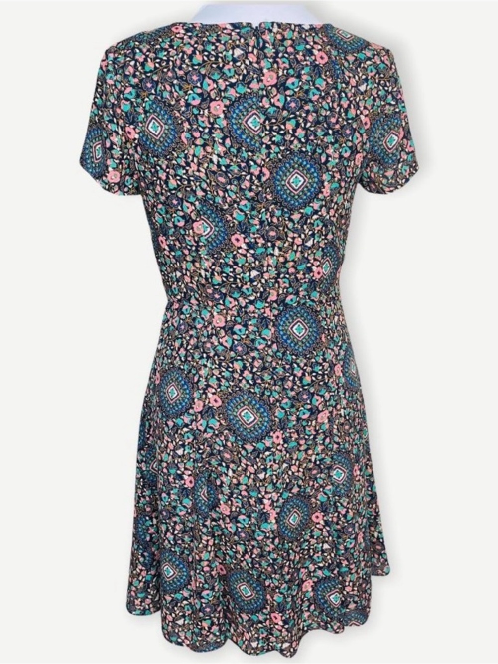 J.Crew Women’s Short Sleeve V-neck Floral Paisley Flutter Chiffon Dress  Size 4 - Picture 4 of 11